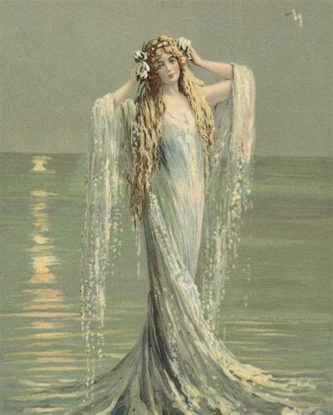 Art Nouveau Mermaid Water Nymph Fairy Fairies Sea Nymph Etsy Nymph