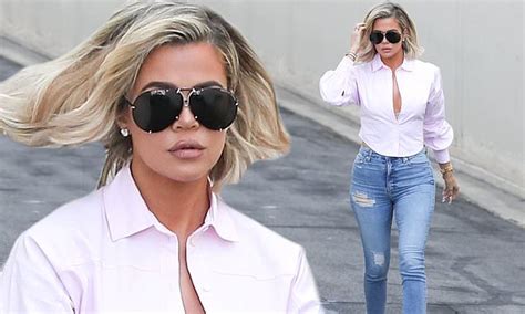 Khloe Kardashian Looks Like A Classic As She Steps Out In Figure Hugging Jeans And Crisp Button