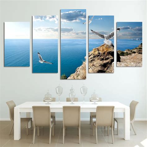 5 Panel Seascape Wall Art Hanging Picture Canvas Painting Cuadros Home