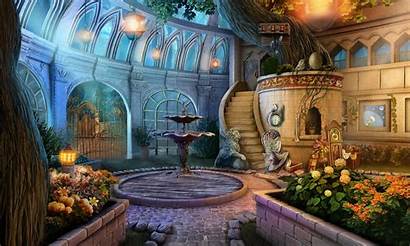 Fountain Fantasy Garden Entrance Concept Castle Gameart