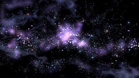 Sparkling Purple And Blue Stars With Black Sky Background 4k Hd Galaxy
