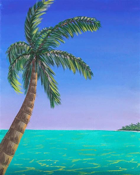 How To Paint Palm Trees In Acrylics Palm Trees Painting Palm Tree