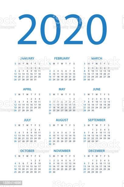 Calendrier 2020 Illustration De La Mise En Page Symple La Semaine