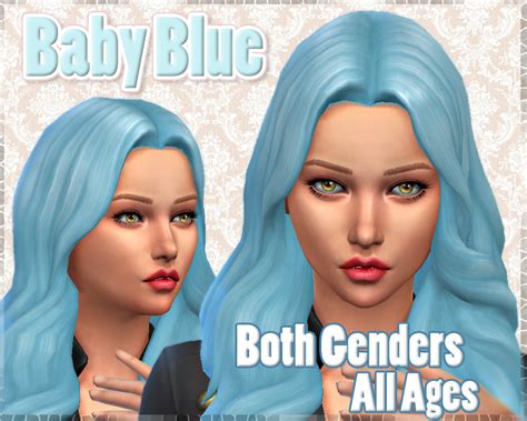 Mod The Sims Baby Blue Pastel Blue Non Default Hair Colour