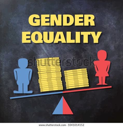 Gender Inequality Concept Illustration Male Female Stock Vector