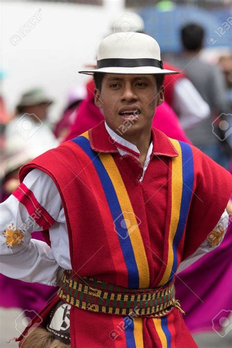 Today, traditional clothing is worn on holidays or during weddings. June 17, 2017 Pujili, Ecuador: indigenous man in ...