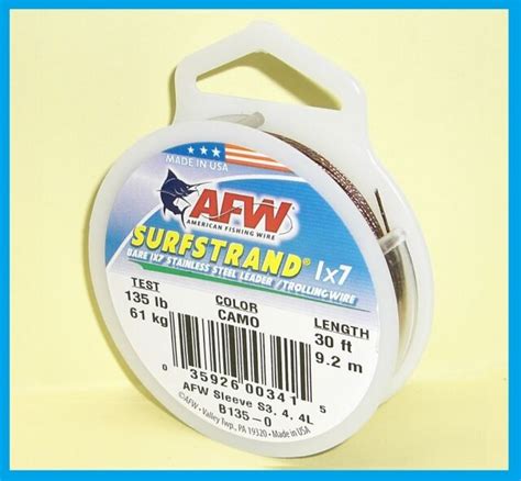 American Fishing Wire Surfstrand Bare 1x7 Stainless Steel Leader For