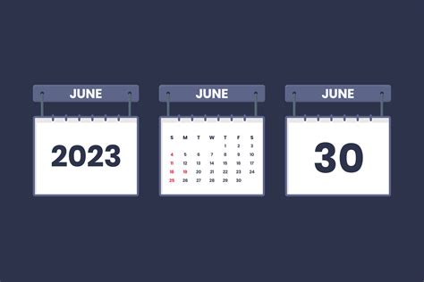 30 June 2023 Calendar Icon For Schedule Appointment Important Date