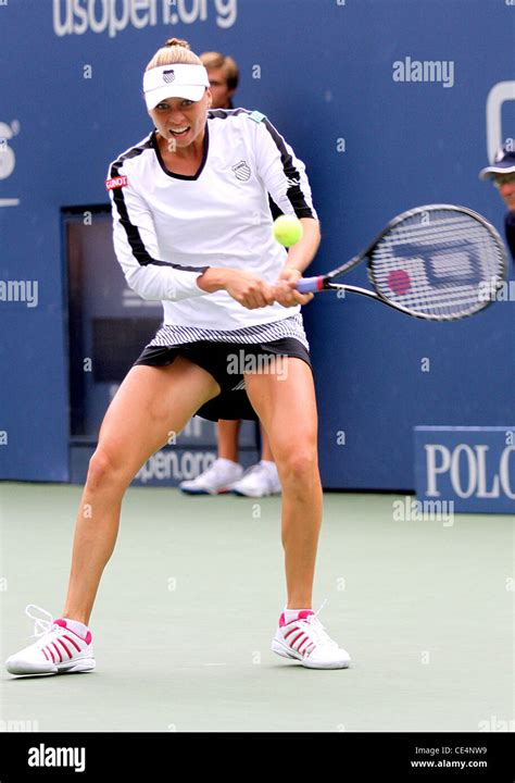 Vera Zvonareva Of Russia Competes In A Womens Singles Match On Day 12