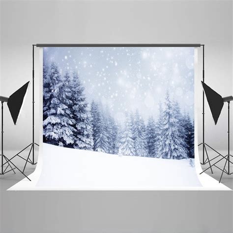 7x5ft Winter Photography Backdrop Snow Scenery Outdoor Trees Backdrops