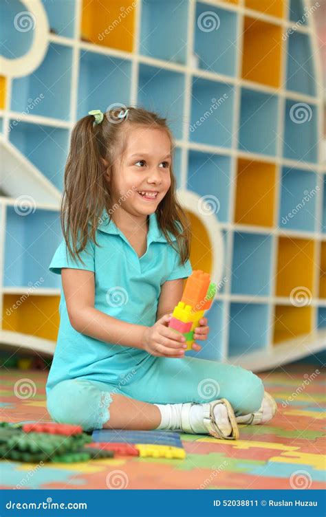 Happy Little Girl Playing Stock Image Image Of Happy 52038811