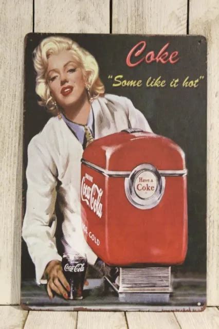 coca cola coke tin sign metal poster marilyn monroe pinup girl vintage ad yz 10 77 picclick