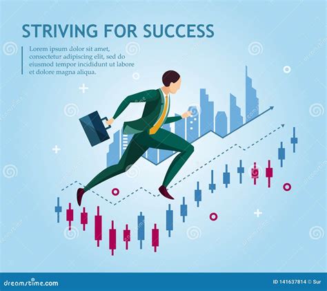 Striving For Success Business Concept Collection Vector Illustration