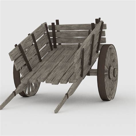 Wooden Cart | 3D model | Wooden cart, Wooden, Wooden toys ...