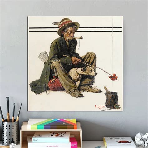 Buy Hobo And Dog 1924 By Norman Rockwell Oil Painting