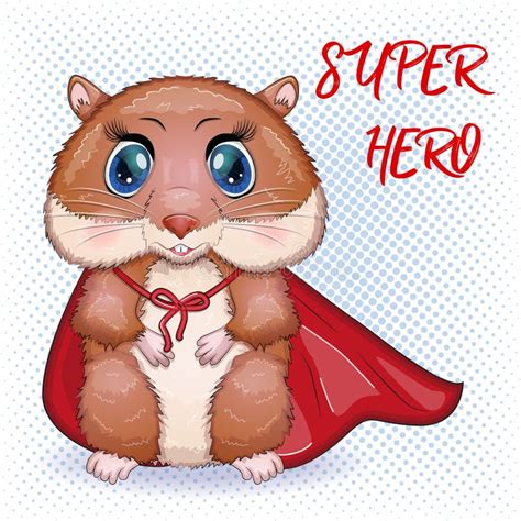 Cute Hamster Superhero Hamster Cartoon Characters Funny Animal