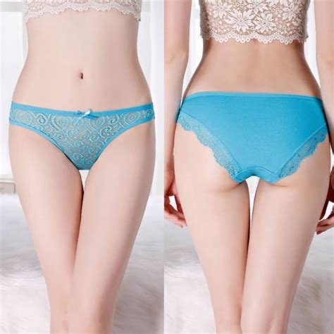 805 Sexy Lace Cottor Panties Underwear Woman Low Rise Seamless Briefs