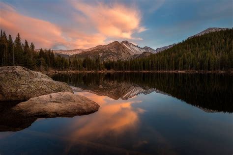 Bear Lake Rocky Mountain National Park Colorado Sunset Mountains