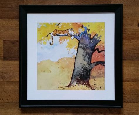 Calvin And Hobbes Autumn Tree Framed Print 18 X 18 Art For Kids