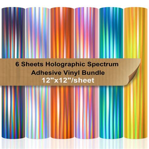 Buy Vinyl Frog 6 Sheets Glossy Holographic Vinyl Pack 12 X 12