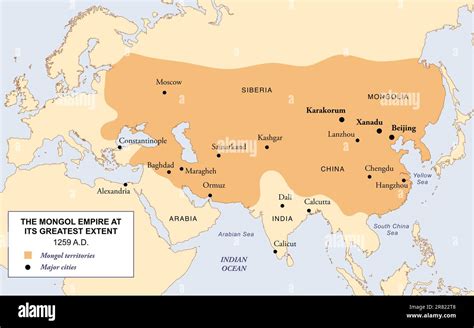 The Mongol Empire At Its Greatest Extent Hi Res Stock Photography And