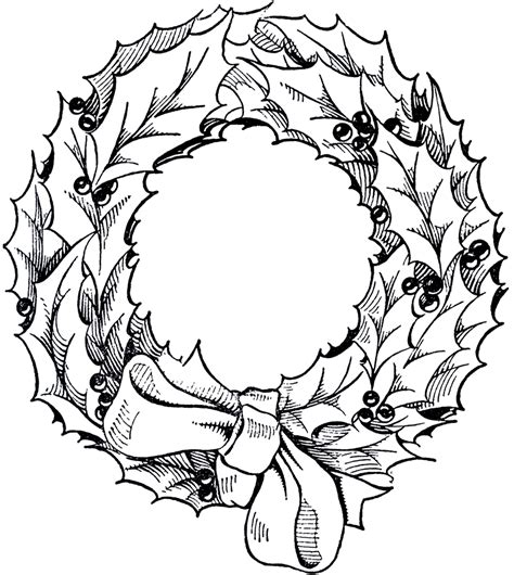 Vintage Christmas Wreath Graphic The Graphics Fairy