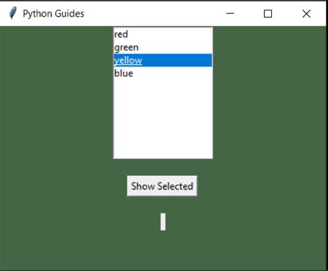 Python Tkinter Listbox How To Use Python Guides