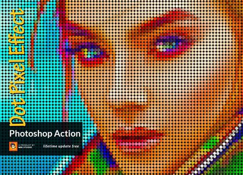 Dot Pixel Effect Photoshop Action Actions Creative Market