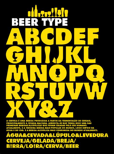 Beer Type A Font Inspired By And Created With Beer Glasses Foodiggity