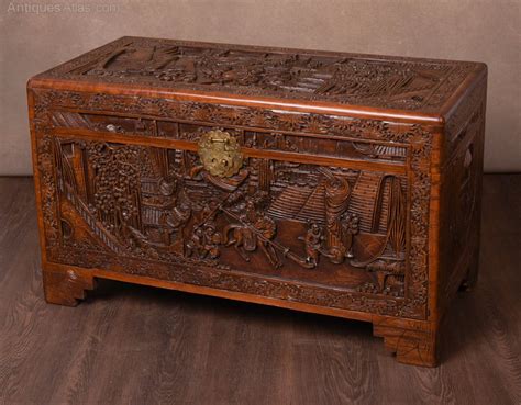 Chinese Carved Camphor Wood Blanket Box Chest Antiques Atlas