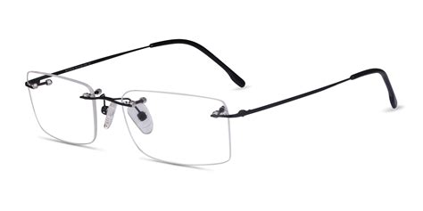 Woodrow Rectangle Black Rimless Eyeglasses Eyebuydirect Canada