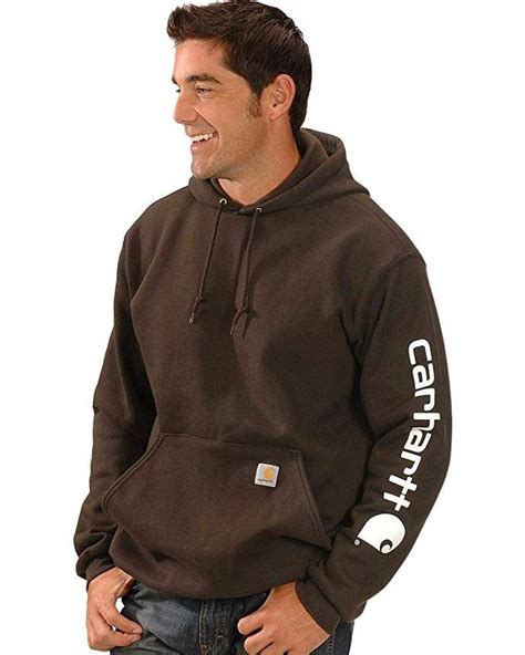 Carhartt Mens Midweight Sleeve Logo Hooded Sweatshirt Regular And Big