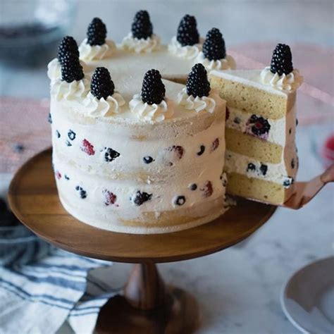 Honey Mascarpone Layer Cake With Berries Recipe The Feedfeed