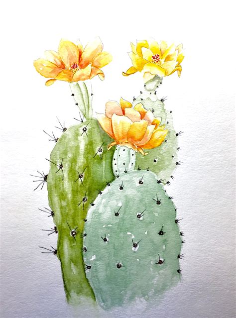 Prickly Pear Art Print Prickly Pear Art Watercolor Cactus Cactus Art