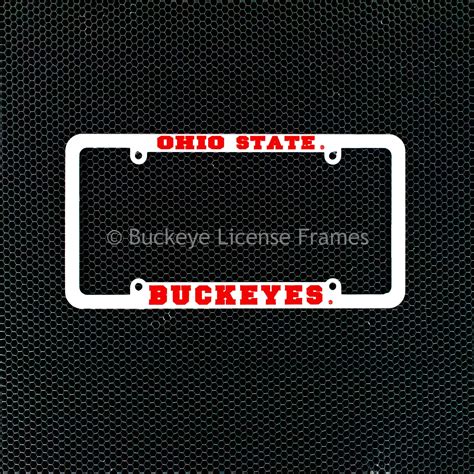 Ohio State Buckeyes White Plastic License Plate Frame With