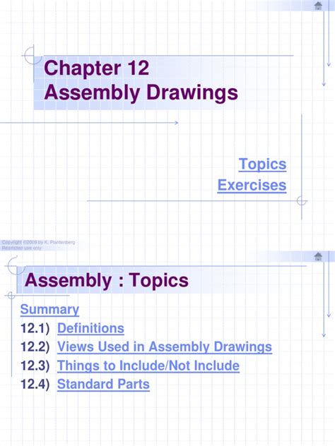 Assembly Drawings Topics Exercises Pdf Copyright Specification
