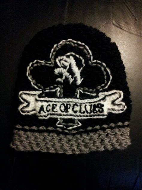 Ace Of Clubs Black And Grey Crochet Hat I Made This For A Friend Of