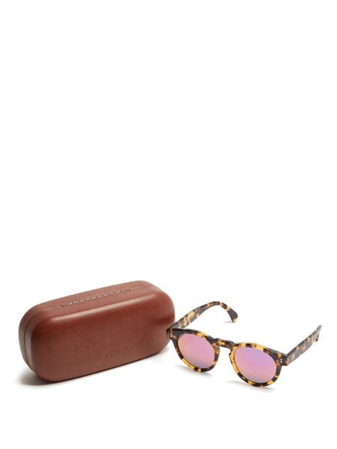 Illesteva Leonard Round Frame Sunglasses In Brown Multi Modesens