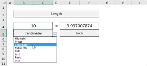 Cm To Inches In Excel Easy Converter