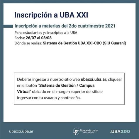 Se Abrirá La Inscripción Para El Segundo Cuatrimestre En Uba Xxi Cadena Nueve Diario Digital