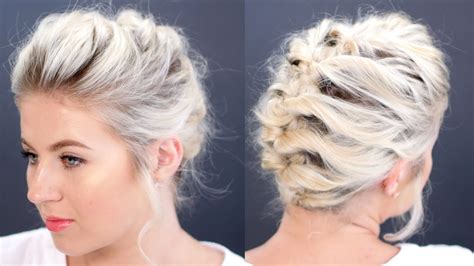 Short hair is so playful that there are a bunch of cool ways you can style it. Short Hair Tutorial Updo Less Than 5 Minutes | Milabu ...