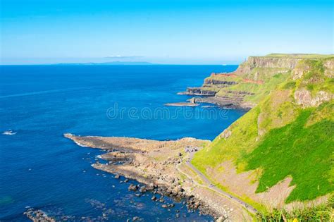 Giants Causeway Aerial View Most Popular And Famous Attraction In