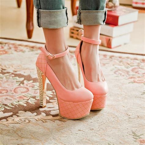 Gorgeous Pink Ankle Strap High Heels Shoes On Luulla