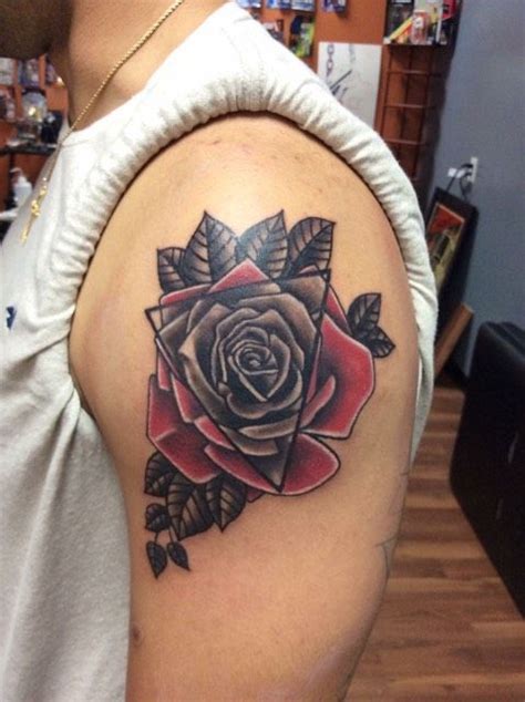 • all appointments going forward with any artist at the shop requires a $100 non refundable deposit. Rose Color, Black and Grey center tattoo by Mike Hepler ...