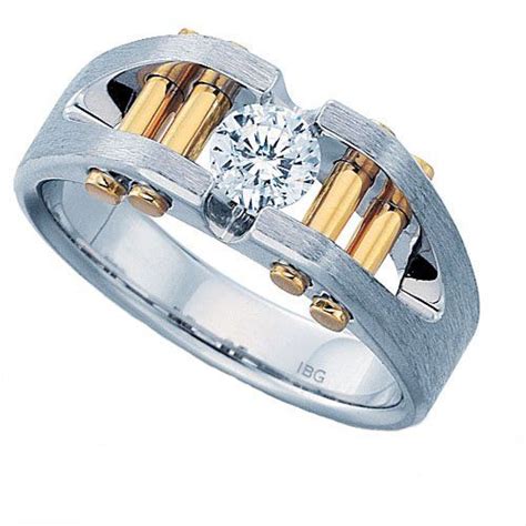 Mens diamond ring engagement three row wedding band fashion 10k yellow gold (0.12 ct.tw): Amazon.com: Men's 14k Two-Tone Gold Split Shank Diamond ...