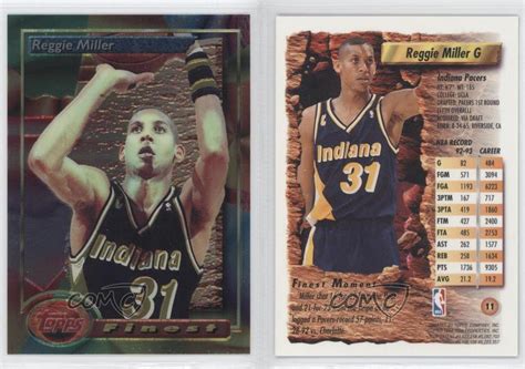 Reggie miller nba insert card fleer ultra 1994/95 double trouble #5of10 pacers$ $. 1993-94 Topps Finest #11 Reggie Miller Indiana Pacers Basketball Card | eBay