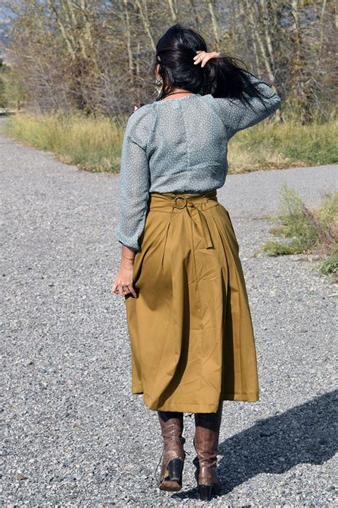 Lacey Jean Homestead Skirt In Mustard Cotton Revivall Clothing
