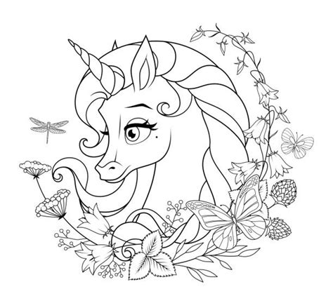Unicorn Coloring Pages Illustrations, Royalty-Free Vector Graphics