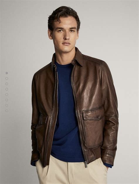 Leather Jacket Outfit Men Brown Leather Jacket Massimo Dutti Hombre Mens Casual Outfits Men