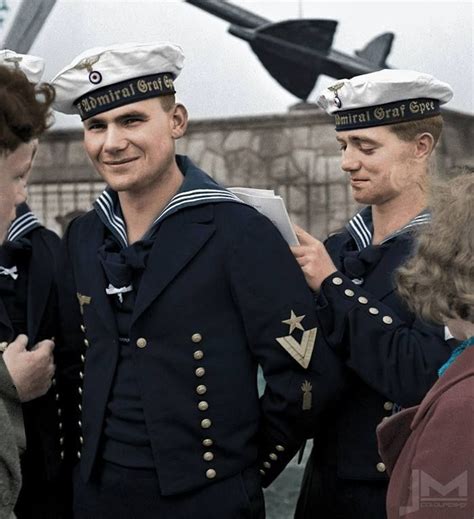 Crew Members Of The Admiral Graf Spee A Deutschland Class Heavy